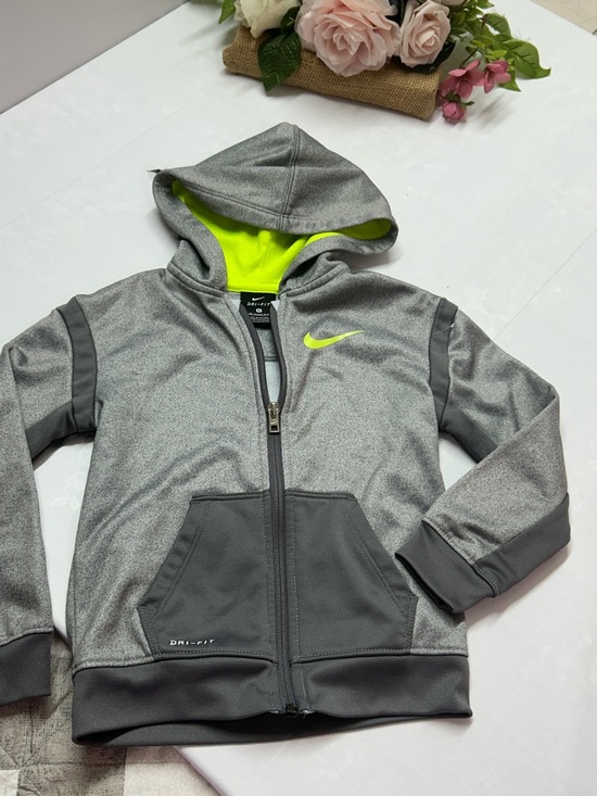Nike Other - Nike Gray Hoodie with Neon Lime Swoosh